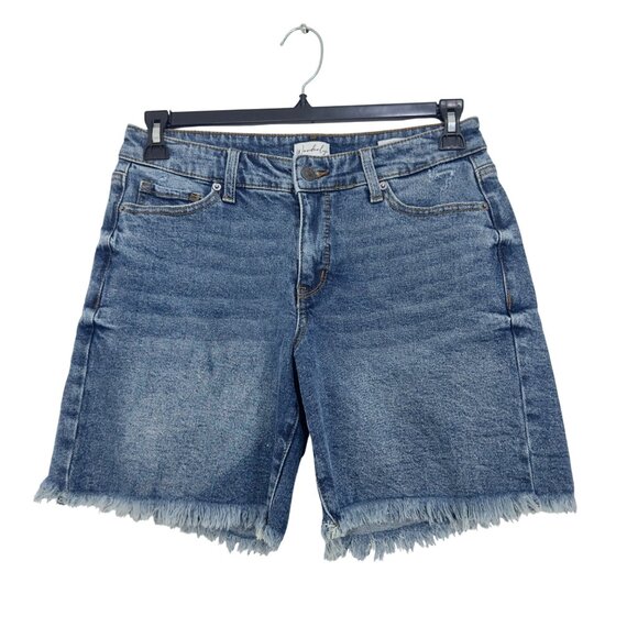 Wonderly Womens Mid-Rise Denim Shorts Size 6 Frayed Hem - Picture 1 of 10